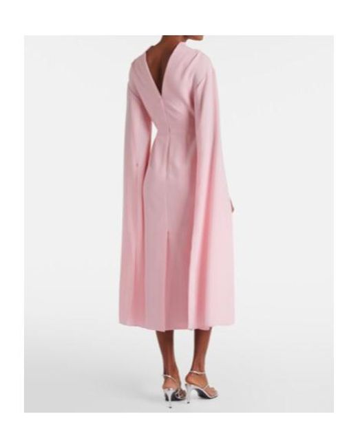 Roksanda Pink Nour Draped Crepe Midi Dress