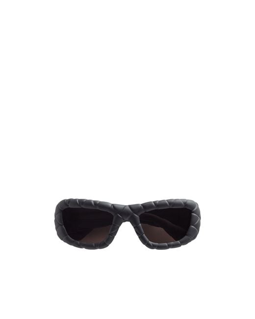 Bottega Veneta Multicolor Intrecciato Rectangular Sunglasses