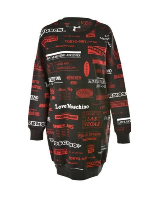 Moschino Multicolor Fashion Alphabet Pattern Printed Dress