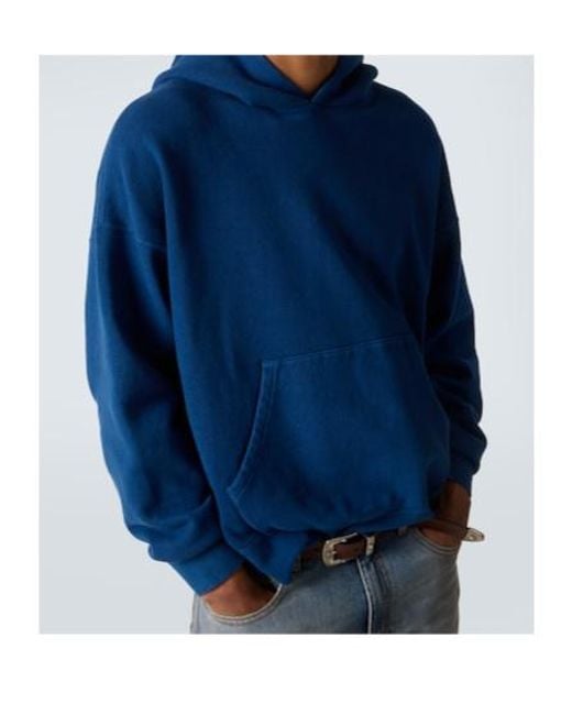 Visvim Blue Cotton Jersey Hoodie for men