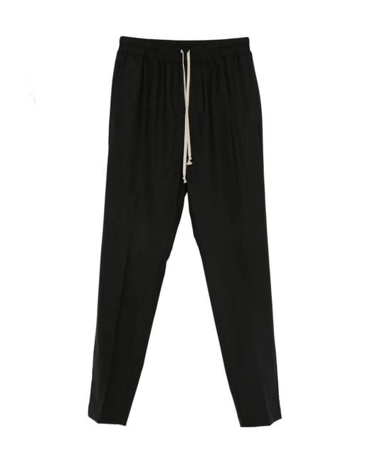 Rick Owens Black Elasticated Drawstring Waistband Pants for men