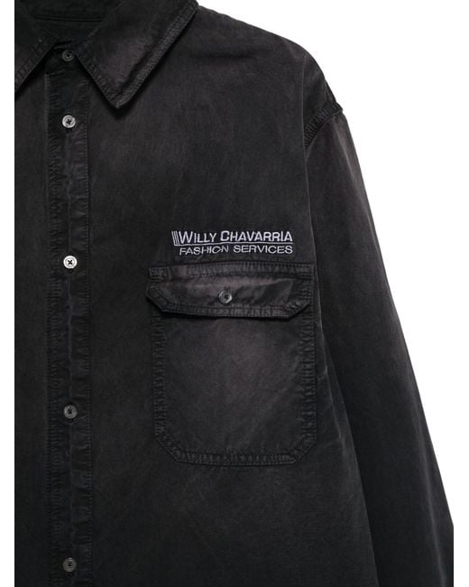 Willy Chavarria Black Corcoran Shirt for men