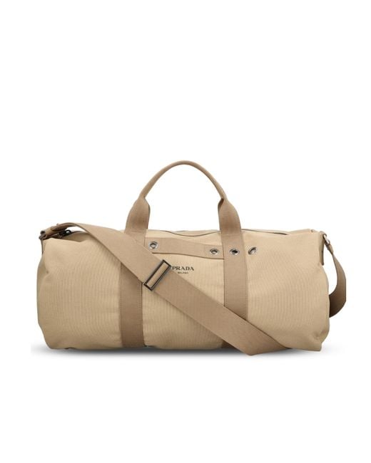 Prada Natural Canvas Travel Bag for men
