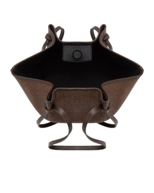Yuzefi Brown Mochi Woven Raffia Tote Bag