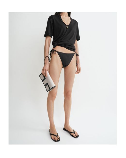 Totême Black Monogram Pointelle Bikini Bottoms