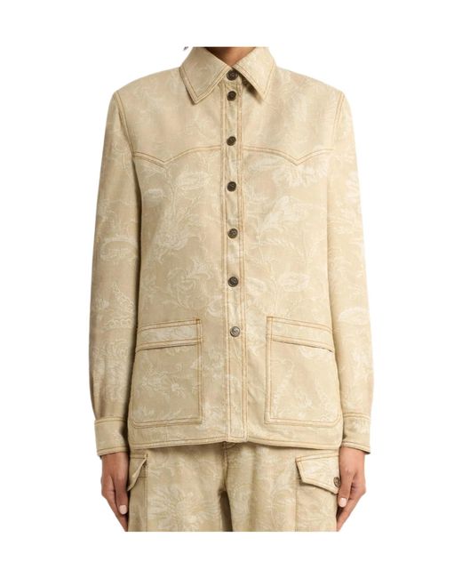 Etro Natural Single-Breasted Long-Sleeved Jacket