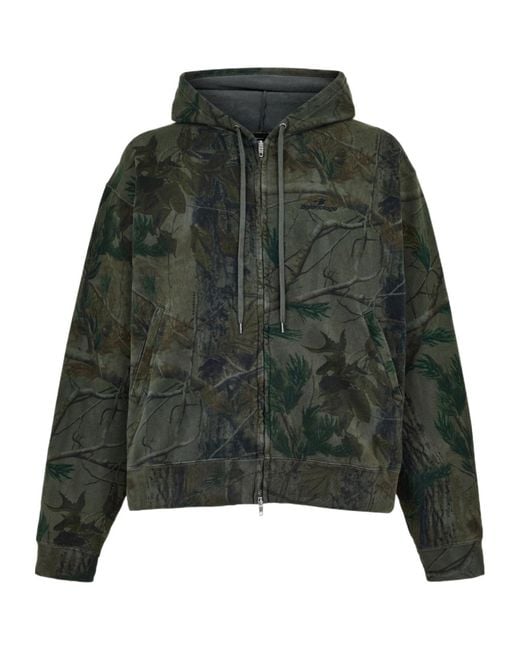 Balenciaga Green Bal Sports Logo Zip Hoodie for men