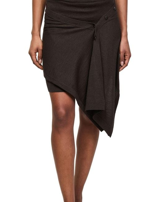 Lemaire Brown Buttoned Midi Skirt