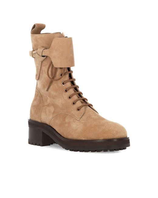 Jimmy Choo Brown Rosabel Lace-Up Boots