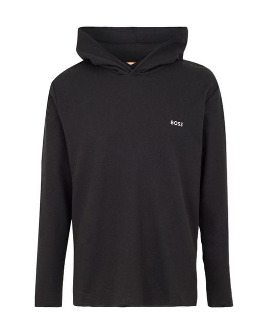 Boss Blue Waffle Hoody for men