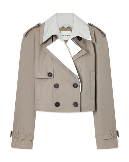 The Attico Gray Double-Breasted Trench Coat