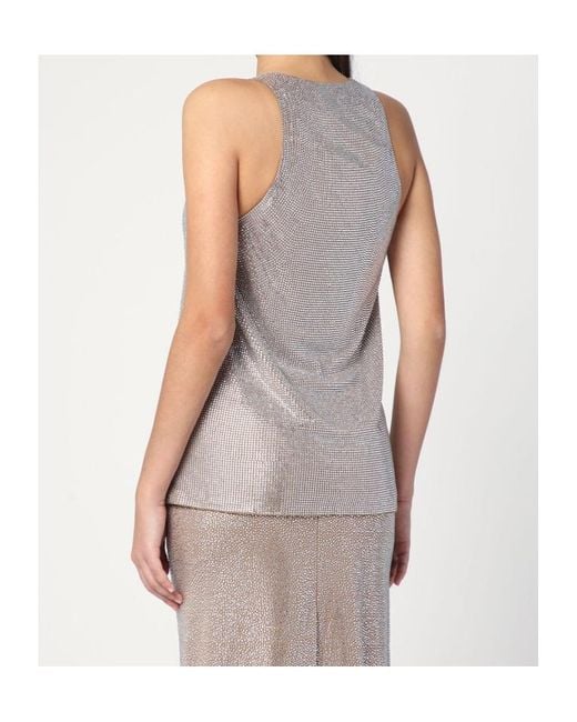 GIUSEPPE DI MORABITO Brown Embellished Tank Top