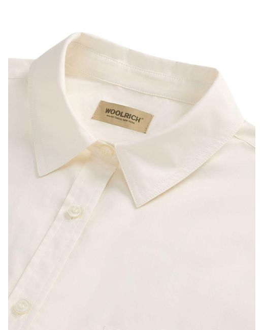 Woolrich White Long-Sleeved Poplin Shirt
