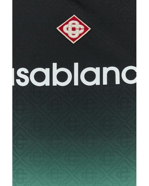 Casablanca Green Logo Printed Football Top