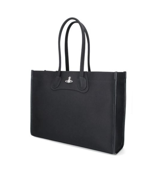 Vivienne Westwood Black Orb Logo Tote Bag