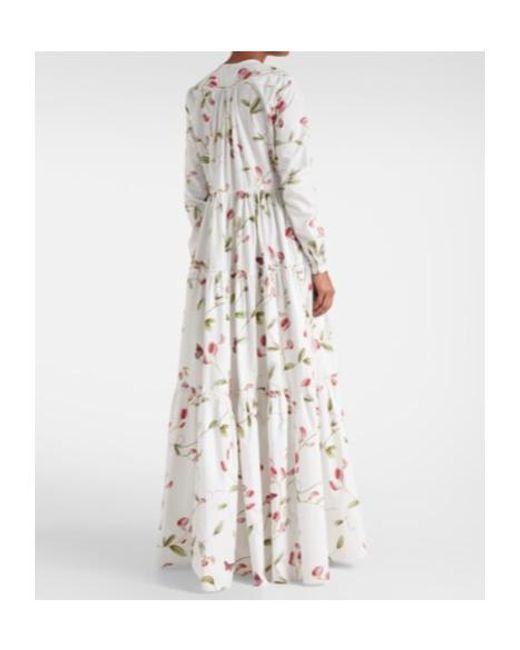 Giambattista Valli White Floral Cotton Maxi Dress