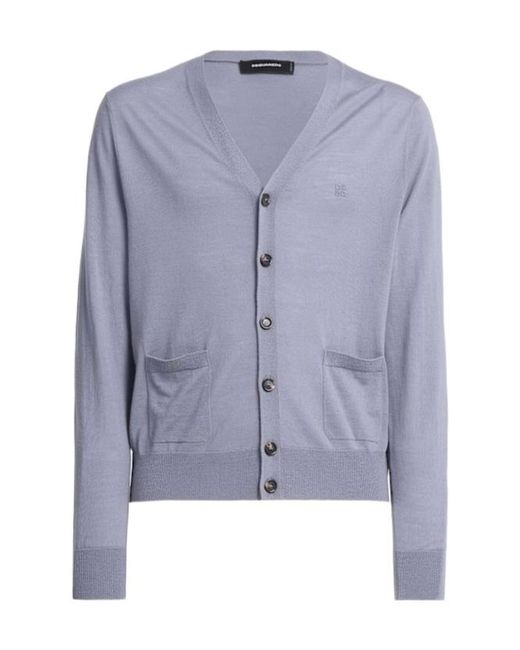 DSquared² Blue Knit Cardigan for men