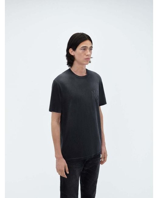 Amiri Black Logo Printed Crewneck T-Shirt for men