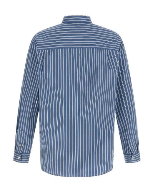 A.P.C. Blue Malo Striped Shirt for men