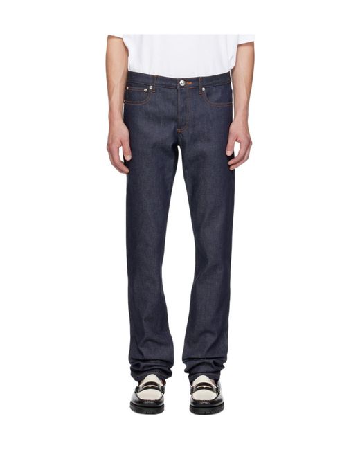 A.P.C. Blue Belt-Strap Jeans for men