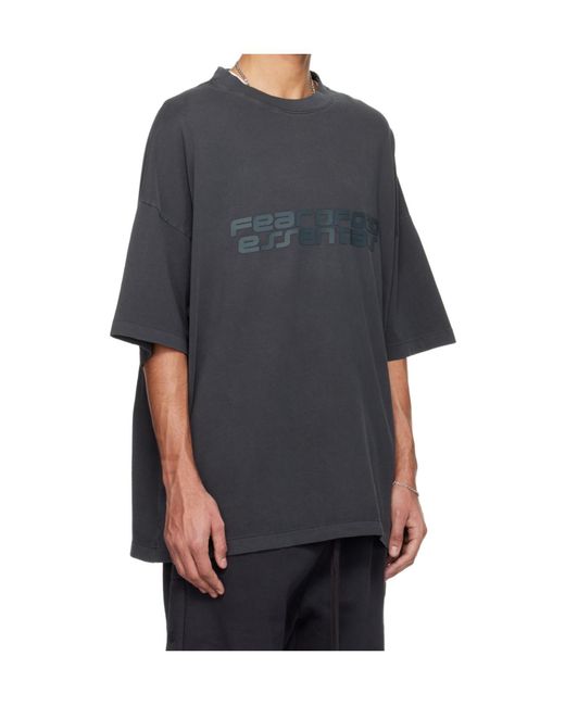 Fear Of God Black 90S Logo-Printed Crewneck T-Shirt for men