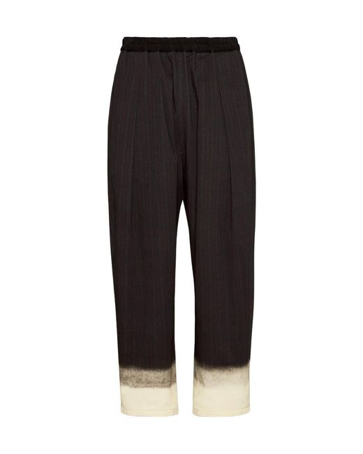 Maison Margiela Black Drawstring Stitch Detailed Trousers for men