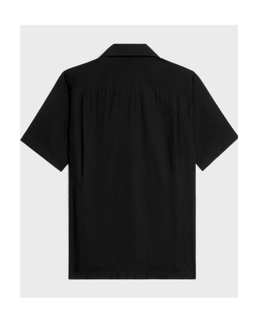 Céline Black Embroidered Hawaiian Shirt for men