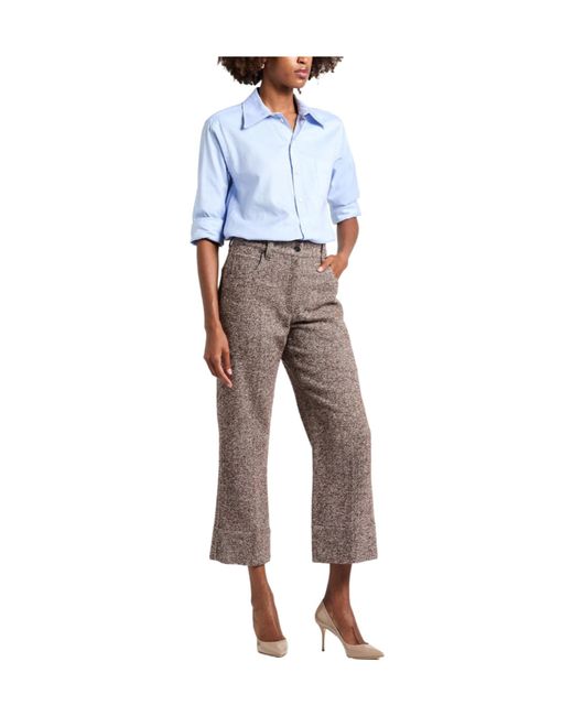 Brunello Cucinelli Gray Crisp Straight-Leg Dress Pants