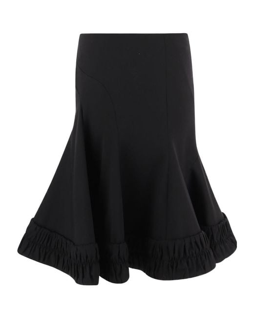 Dries Van Noten Black Flared Midi Skirt