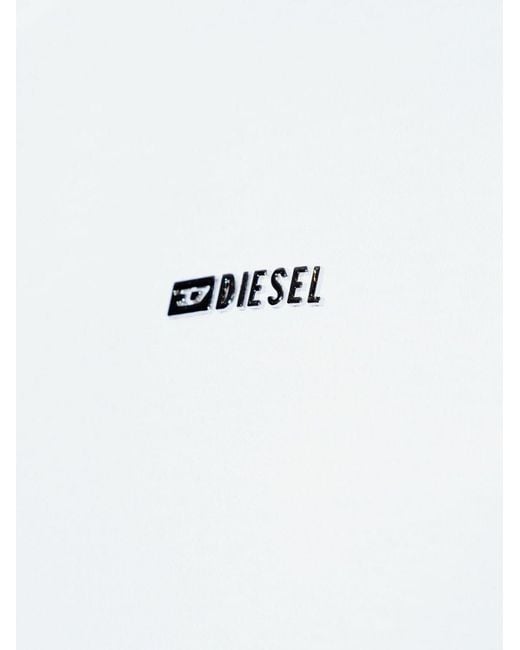 DIESEL White T-Adjust-Met Logo Lettering Crewneck T-Shirt for men