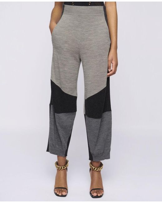 Stella McCartney Gray Panelled Knitted Pants