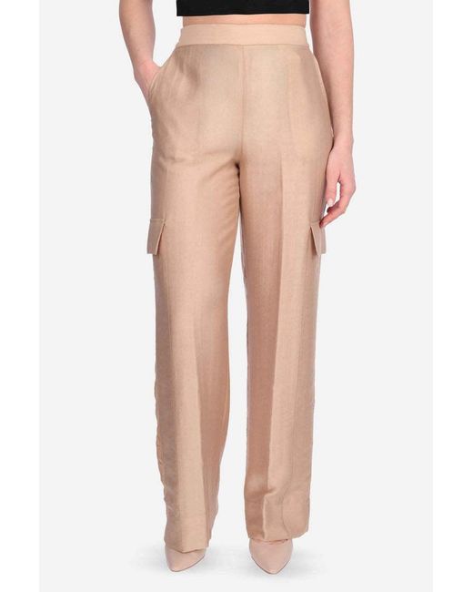 Blugirl Blumarine Natural Lace Trim Cargo Pants