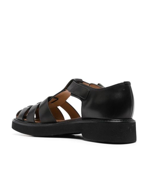 Church's Black Hove Round Toe Sandals