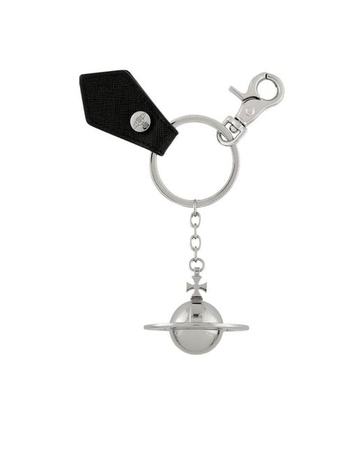 Vivienne Westwood White Orb-Plaque Charm Keyring for men