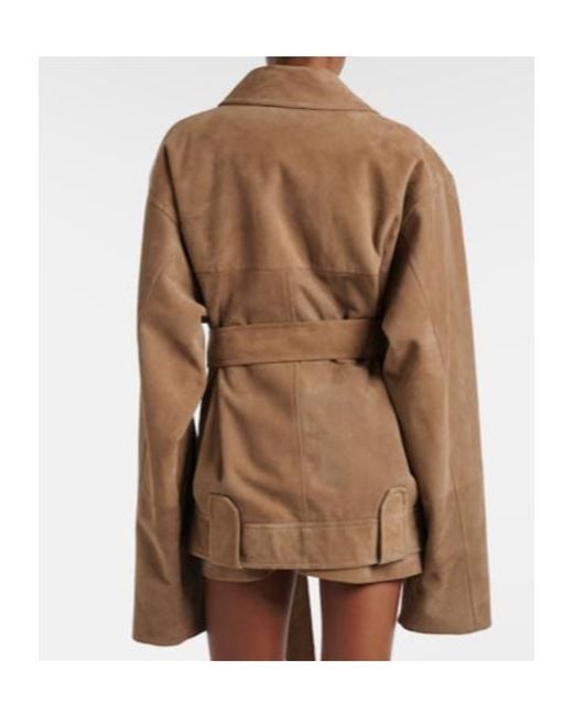 Khaite Brown Alder Belted Suede Jacket