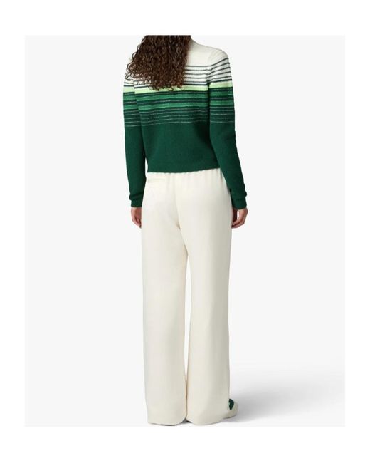 Casablanca Green Stripe Zip-Up Cardigan