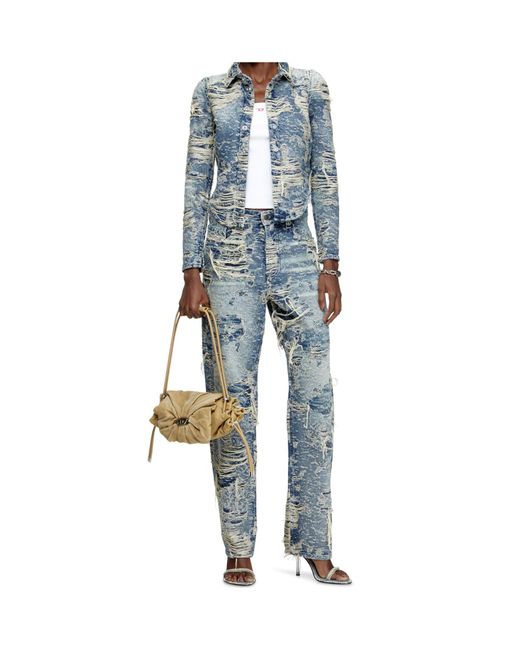 DIESEL Blue De-Madeline-Fsg Distressed Shirt