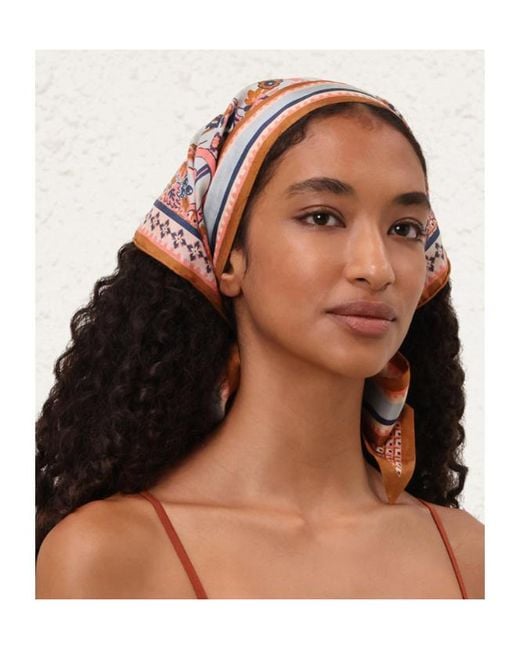 Zimmermann Pink Printed Headscarf