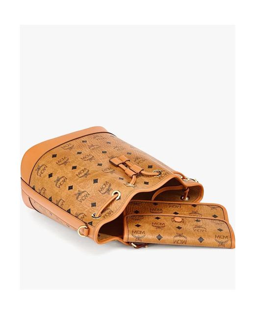 MCM Brown Medium Dessau Bucket Bag