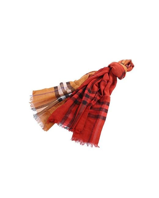 Burberry Checkered Detail Scarf