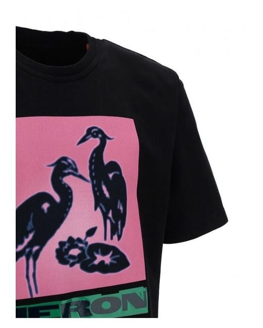 Heron Preston Black Logo Printed T-Shirt for men
