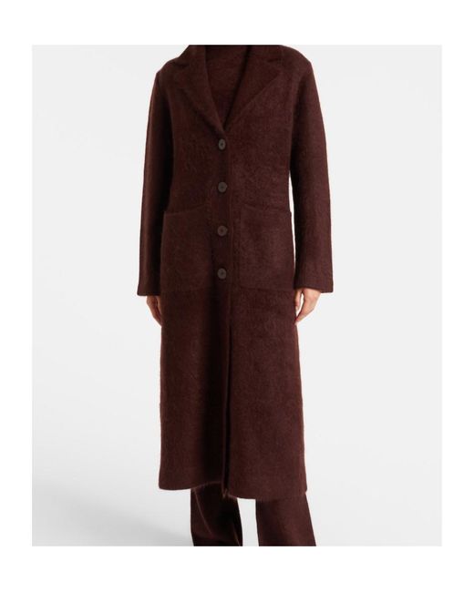 Dorothee Schumacher Purple Fluffy Statement Wool-Blend Coat