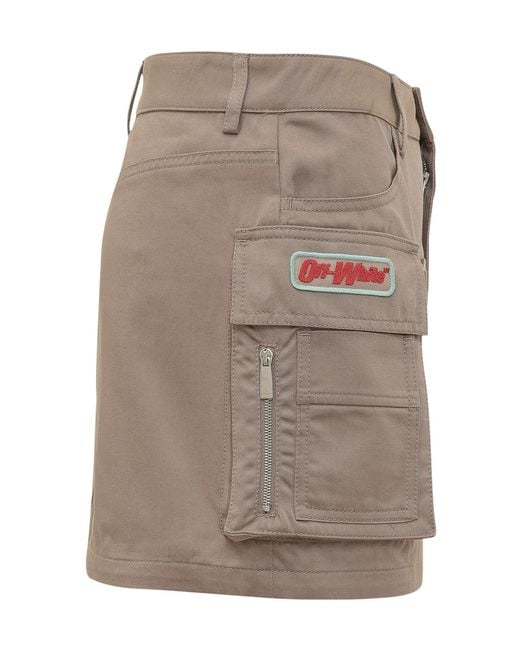 Off-White c/o Virgil Abloh Brown Logo Patch Mini Skirt
