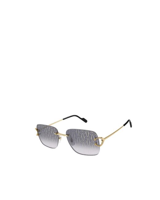 Cartier Metallic Rectangle Frame Sunglasses for men