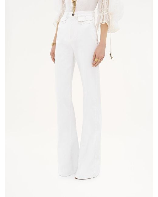 Chloé White Chloé High-Waisted Flared Jeans