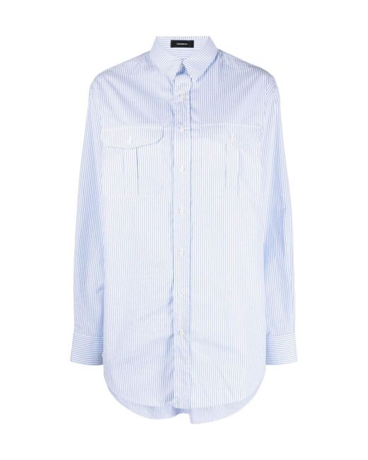 Wardrobe NYC White Striped Cotton Shirtdress