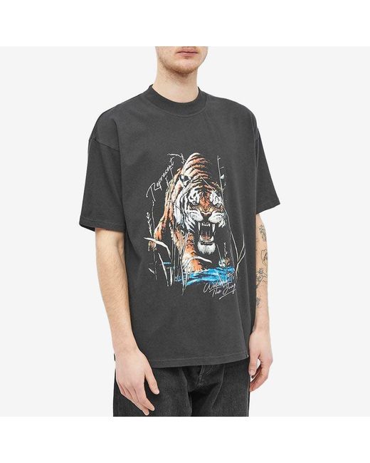 Represent Black Welcome To The Jungle-Print Cotton T-Shirt for men