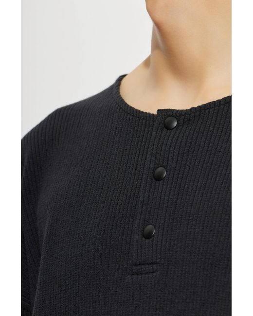 Our Legacy Black Ribbed Henley Sweater for men