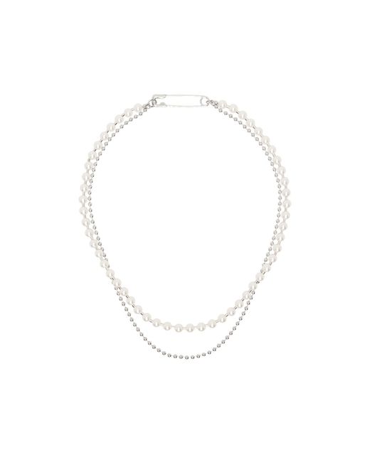 NUMBERING White Beaded Necklace for men