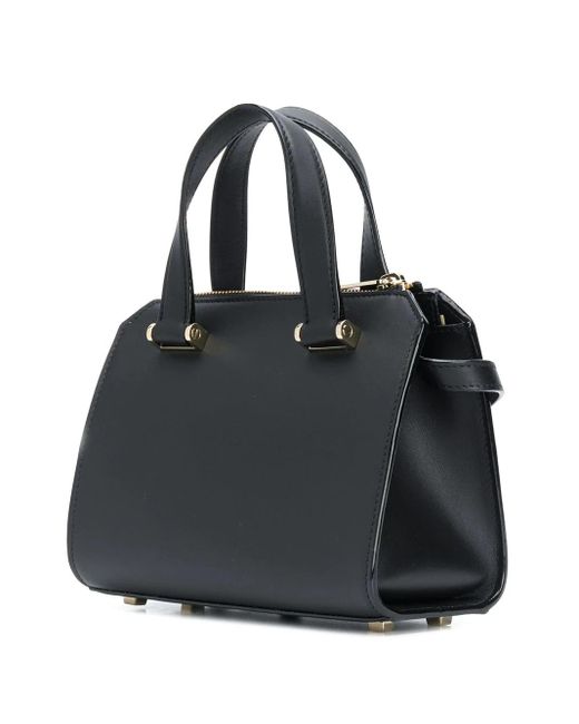 Valextra Black Mini Top Handle Bag